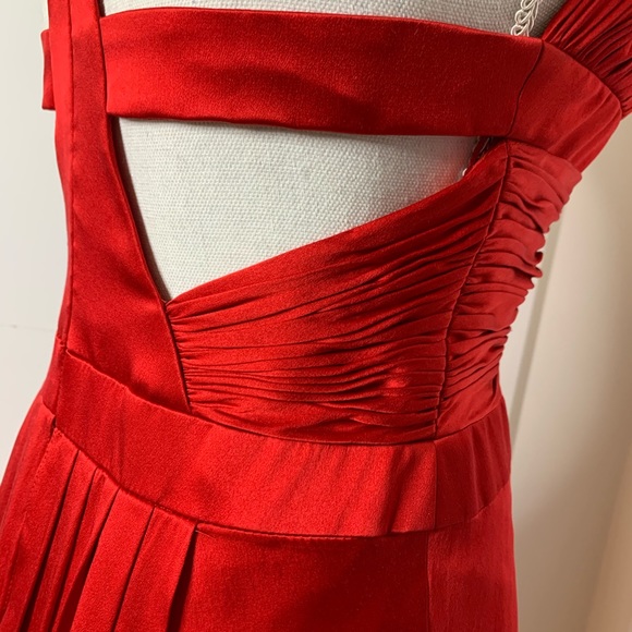 Aidan Mattox Niteline red silk gown dress - Picture 5 of 6